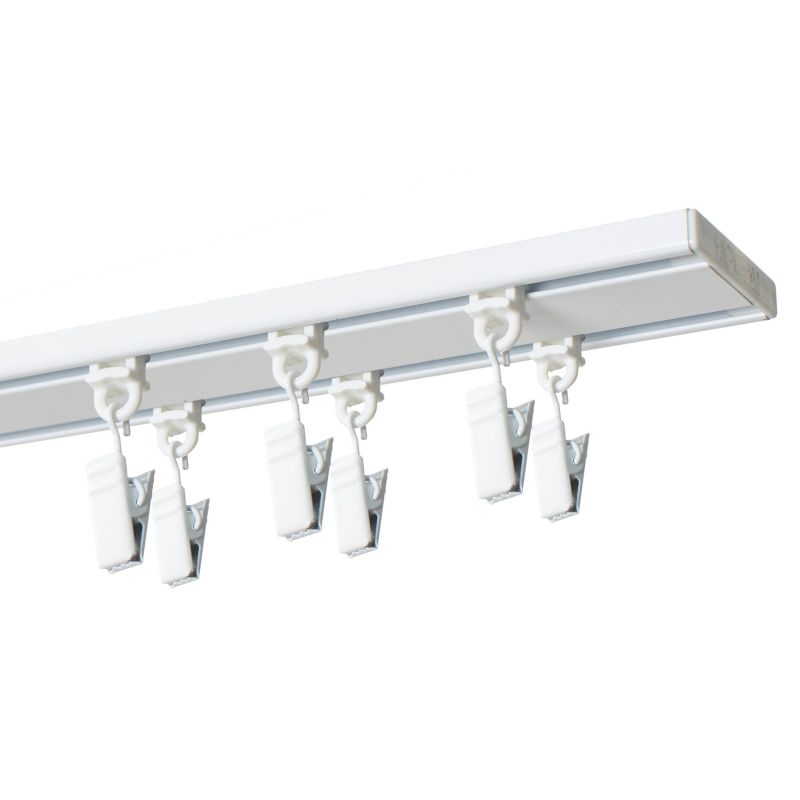 Szyna sufitowa SLIM KLIK Kowalski 2-torowa aluminiowa biała 500 cm z żabkami 1 kpl.