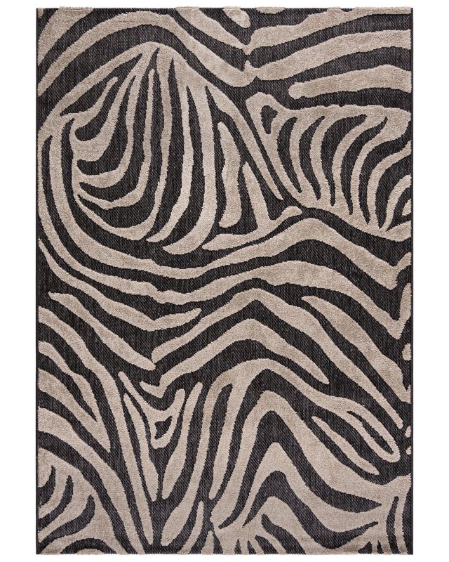 Dywan zewnętrzny/wewnętrzny zebra Zebra Beige Mazovia 250x350cm wodoodporny na balkon, taras, beżowy, czarny, kremowy 1 szt.