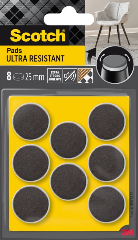 Podkładki ultra odporne Scotch filcowe 25 mm 8 sztuk