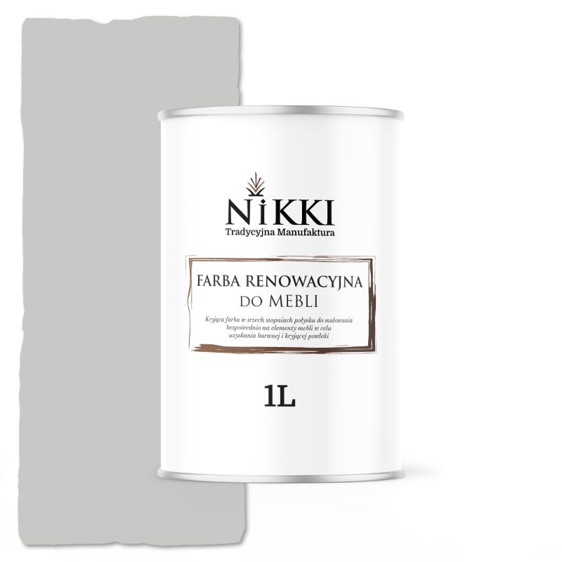 Farba do Mebli Kuchennych Renowacyjna NIKKI Szary mleczny RAL7047 Satyna 1L