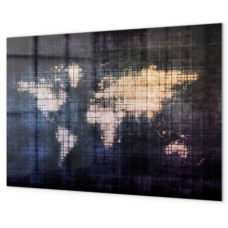 Tablica Magnetyczna Biurowa Na Ścianę Tulup 60x40 cm Abstrakcja mapa świata Z magnesami neodymowymi 1 kpl