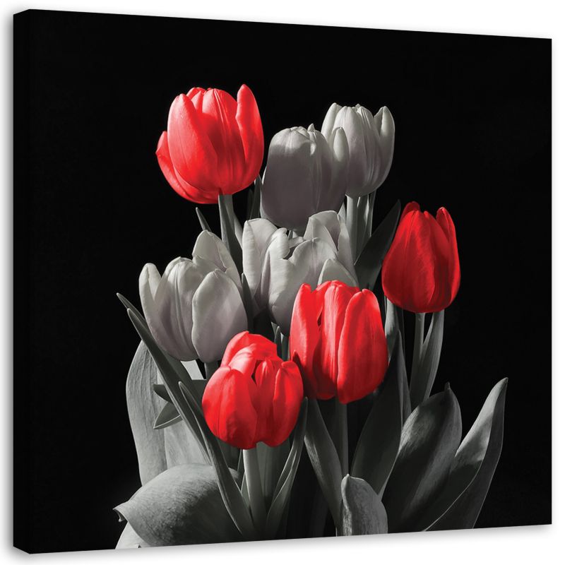Obraz na płótnie Feeby Bukiet czerwonych tulipanów 50x50cm 1szt