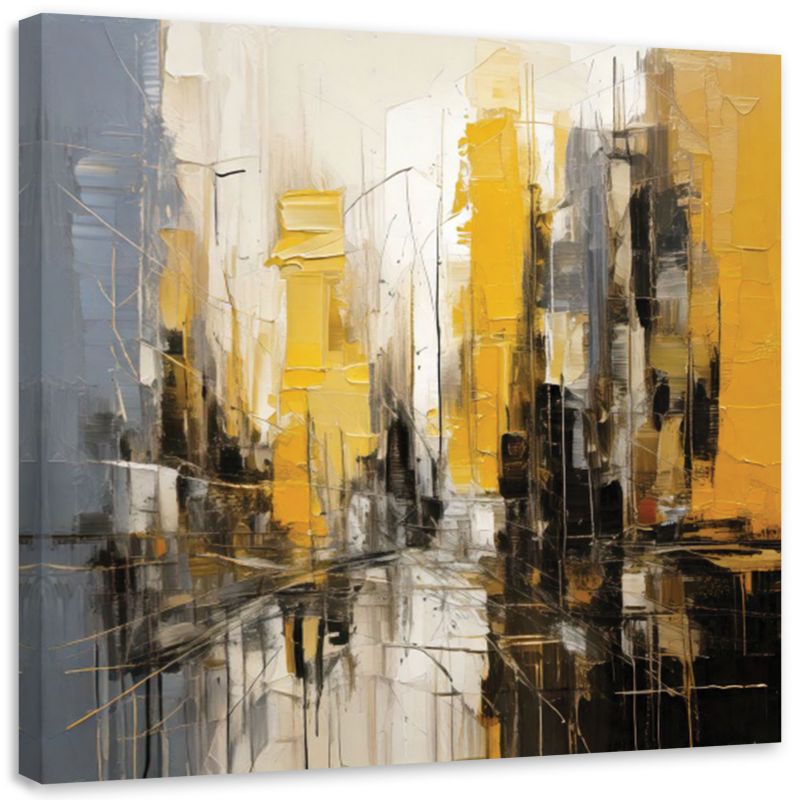 Obraz do salonu Feeby Miasto Abstrakcja Żółty 40x40cm 1szt