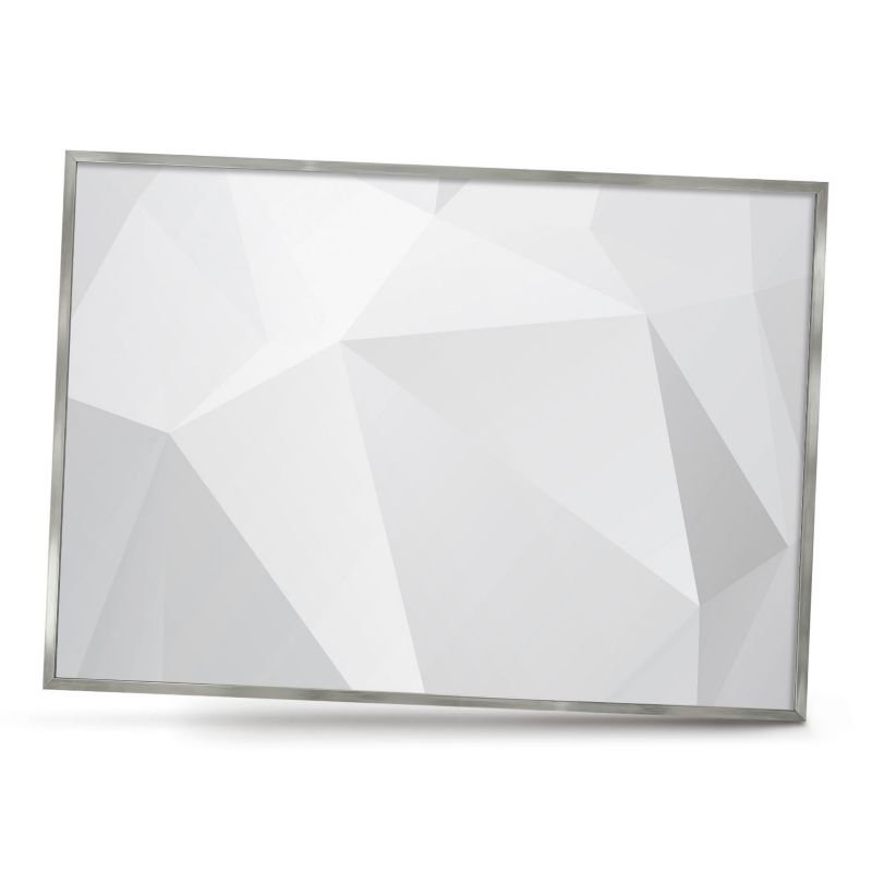 Magnetyczna tablica ozdobna ArtPrintCave 100x70 Biała geometria w srebrnej ramie 1szt