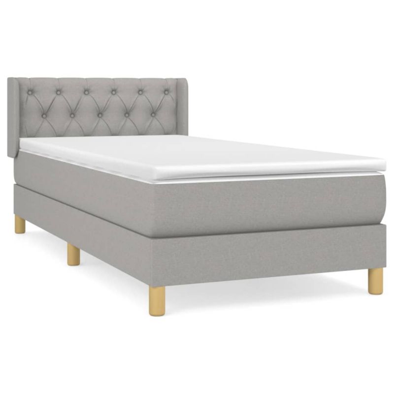 Łóżko z materacem WaszeMeble 80x200 cm Jasnoszary tkanina WM-3130465 1 szt.