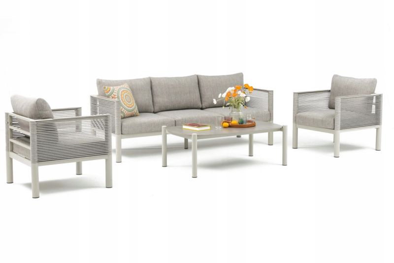 Zestaw Mebli Ogrodowych GENEVA Komplet Stolik Sofa Fotel na Taras Ogród Bjorkka 1 szt