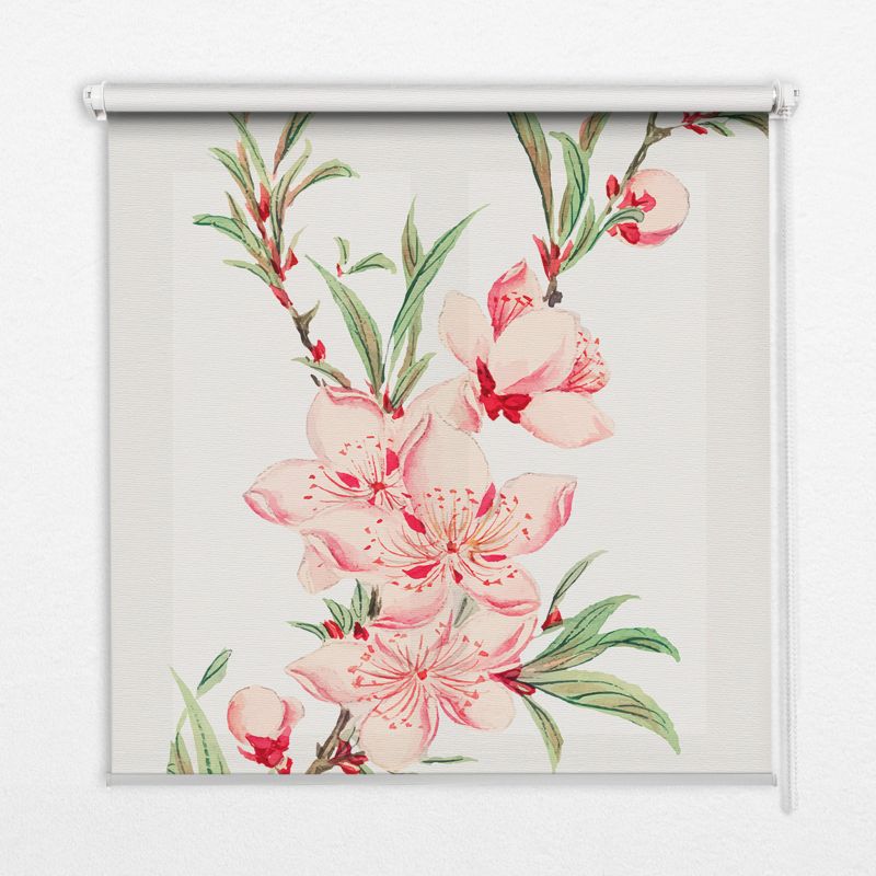 Roleta Do Sypialni Tulup 60x140 cm Różowy Kwiatek Montaż do ściany/sufitu 1 szt.
