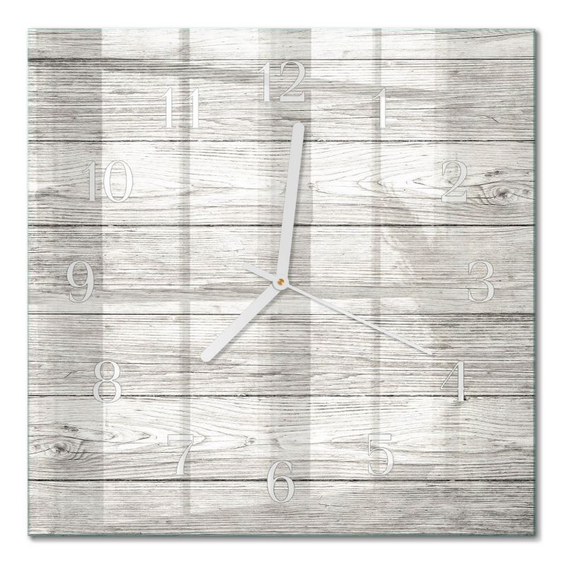 Designerski Zegar Ścienny Tulup 30x30 cm z Białymi Wskazówkami Szare deski 1 szt.