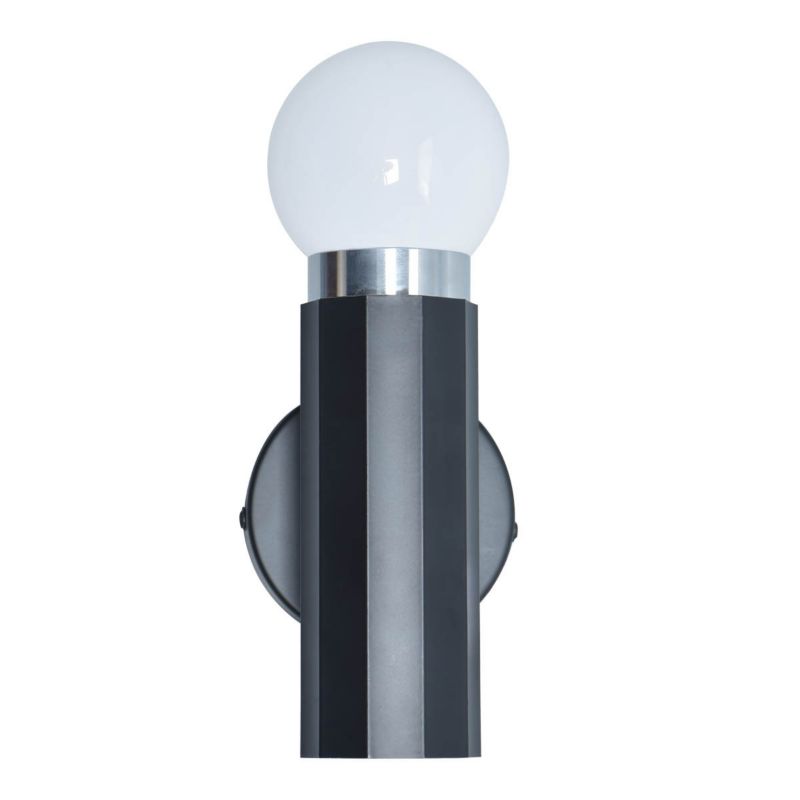 Kinkiet Italux MACERA nowoczesny czarny piaskowany 1xE27x40W wym:16x10x9cm IP20 -1 szt.
