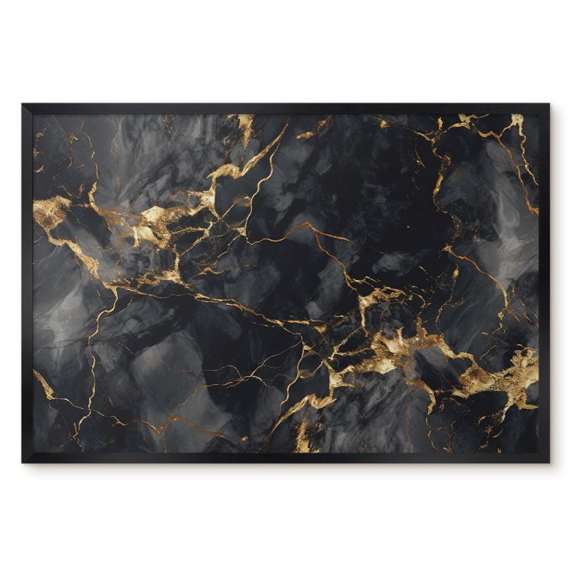 Tablica Magnetyczna Dekoracyjna Tulup 60x40 cm Delikatne żyłki - Czarna rama Do salonu, biura 1 szt.