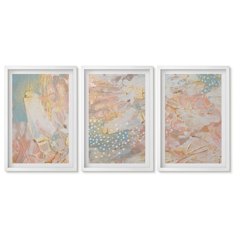 Komplet obrazów biała rama Tulup 40x60 cm Abstrakcyjne pastelowe wzory Obrazy nad biurko zestaw biała rama 1 kpl