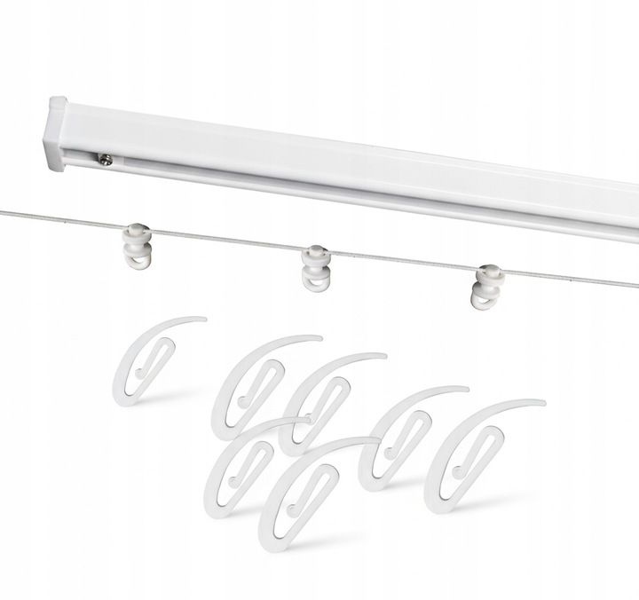 Karnisz Szyna Sufitowa Aluminiowa ZESTAW WAVE PS PANCZO Biały 580cm 1 szt.