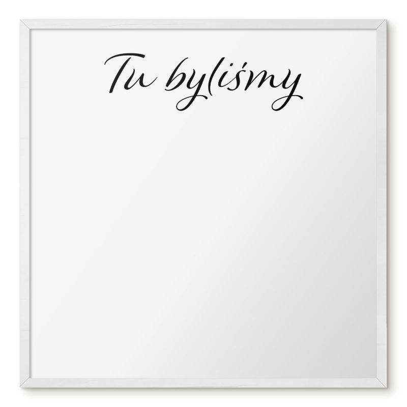 Tablica Magnetyczna W Ramie Tulup 50x50 cm Tu byliśmy 4 - Biała rama Do salonu, sypialni 1 szt.