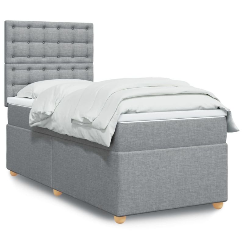 Łóżko kontynentalne WaszeMeble 100x200 cm jasnoszare WM-3291205 1 szt.