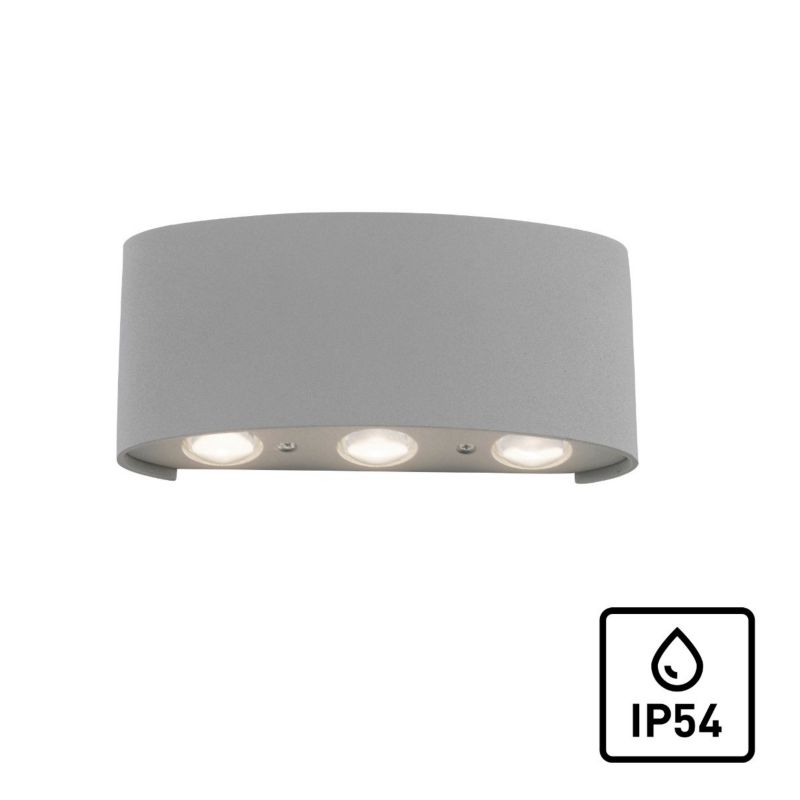 Kinkiet ścienny zewnętrzny Paul Neuhaus Carlo srebrny LED 5W 3000K 510lm IP54 wym: 8 x 17 x 4 cm aluminium - 1 szt.