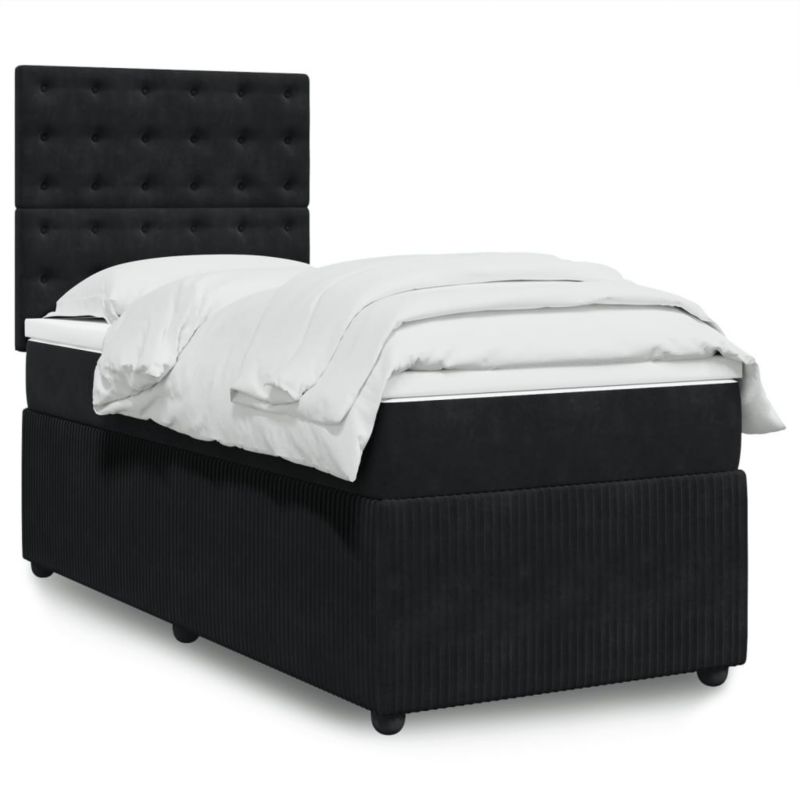 Łóżko kontynentalne WaszeMeble 90x190 cm czarne WM-3292228 1 szt.