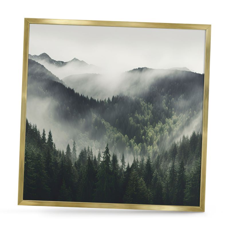 Tablica magnetyczna do salonu ArtPrintCave 50x50 Zielone góry w złotej ramie 1szt