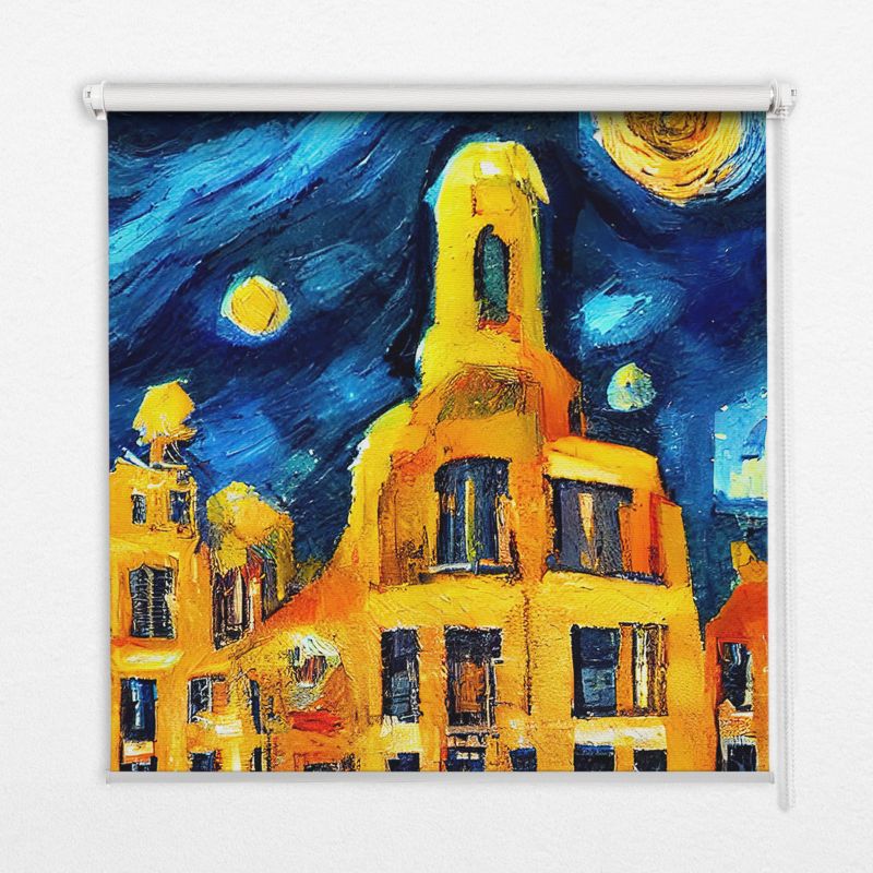 Roleta Dekoracyjna Tulup 100x180 cm Malowane Miasto Montaż do ściany/sufitu 1 szt.