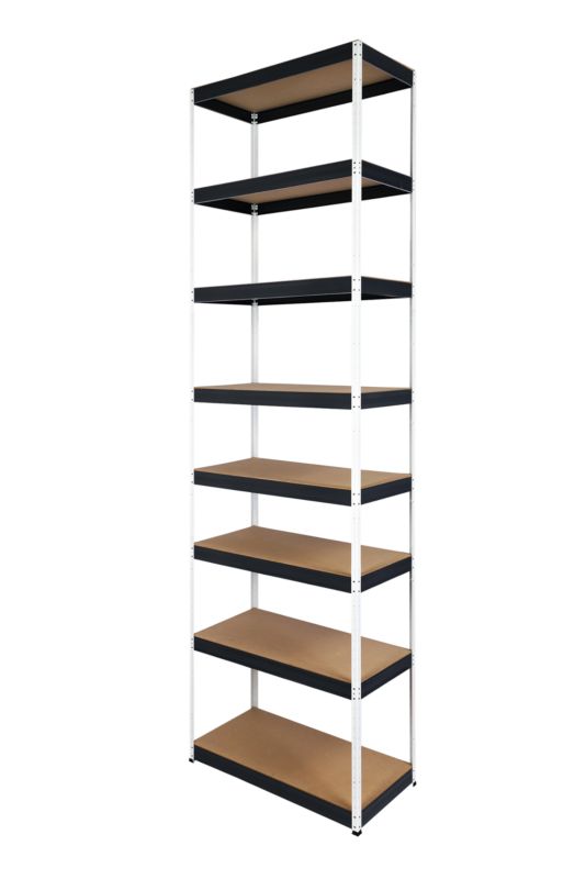 Regał metalowy MODO24 magazynowy biało-grafitowy helios 270x30x30cm 8 półek po 175 kg 1 szt.