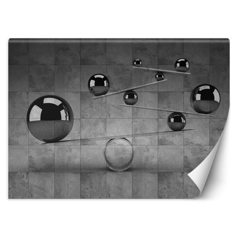 Fototapeta Feeby Srebrne kule 3D na tle betonowej ściany 250x175 1 szt
