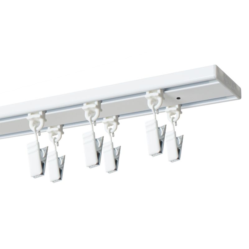 Szyna sufitowa Kowalski 2-torowa aluminiowa biała 610 cm z żabkami 1 kpl.
