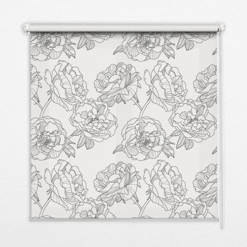 Roleta Do Salonu Tulup 140x140 cm Rysowane Róże Montaż do ściany/sufitu 1 szt.