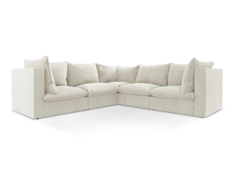 Modułowy narożnik LaMiaSofa RAVENNA z tkaniny strukturalnej 255x255 cm beżowy 1 szt.
