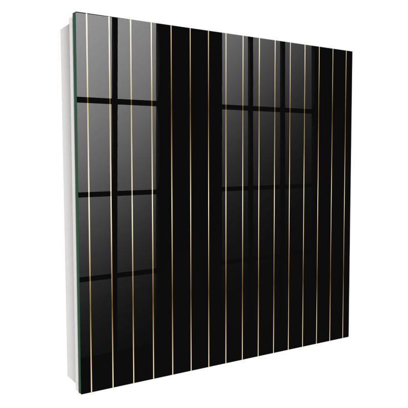 Skrzynka Na Klucze Szkło Hartowane Tulup 30x30 cm Subtelne linie - Biała - Otwierana na lewo 1 szt.