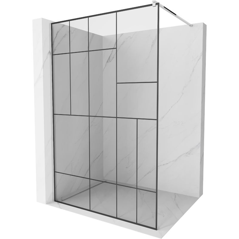 Ścianka prysznicowa Mexen Kioto czarny wzór 70 x 200 cm 800-070-101-01-78 1 szt.