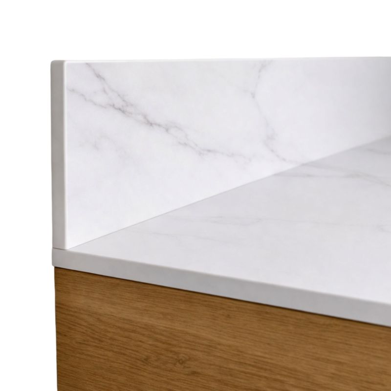 Blat łazienkowy HPL do szafki 50cm 50,5x47cm Calacatta z panelem 12cm 1szt.