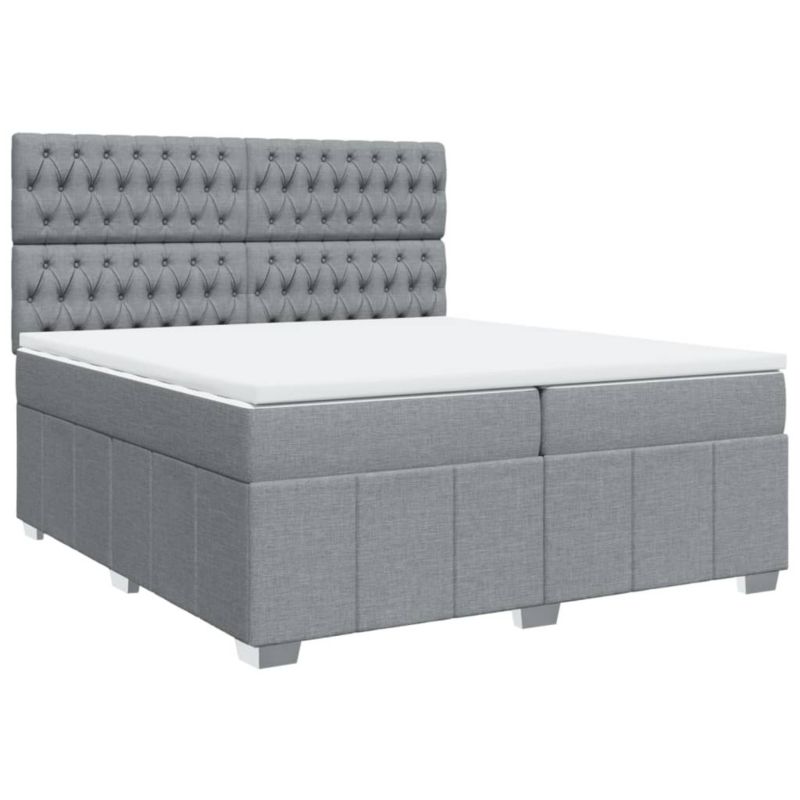 Łóżko kontynentalne WaszeMeble 200x200 cm jasnoszare WM-3291782 1 szt.