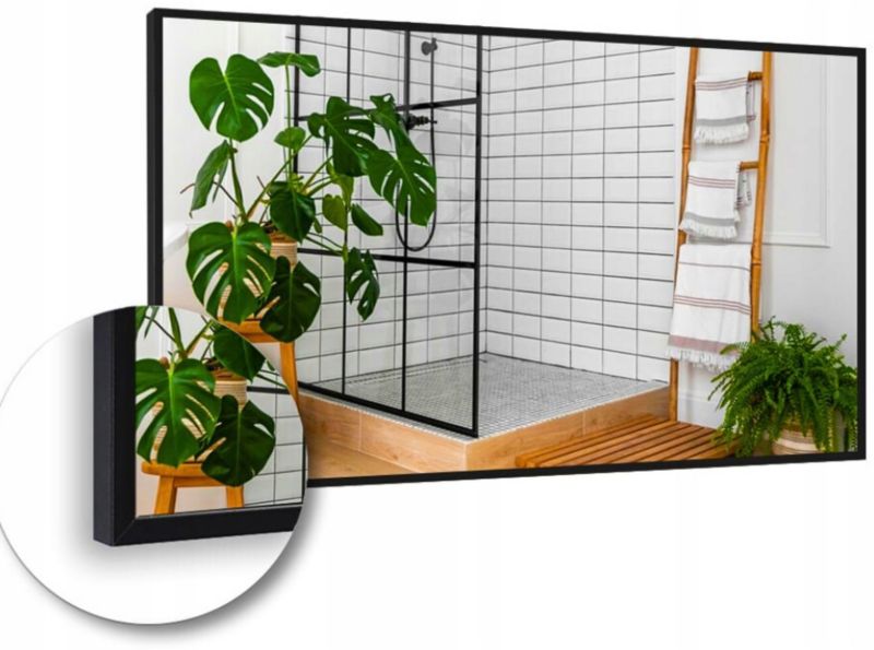 Lustro 60x50 w Czarnej Ramie Aluminiowej Mat Loft Bez Oświetlenia Loftowe 1 szt.