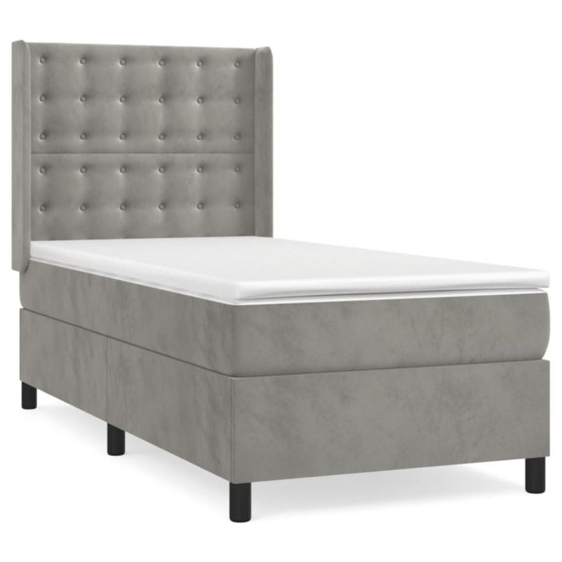 Łóżko kontynentalne WaszeMeble 80x200 cm jasnoszare WM-3132885 1 szt.