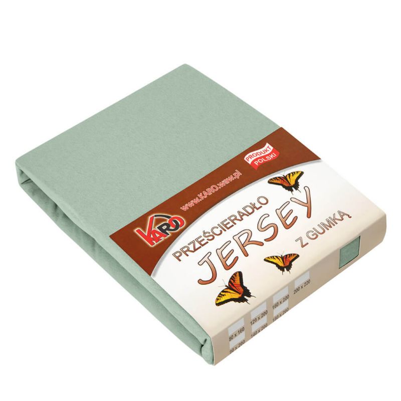 Prześcieradło jersey z gumką Karo 70x140 oliwkowe 1 szt.