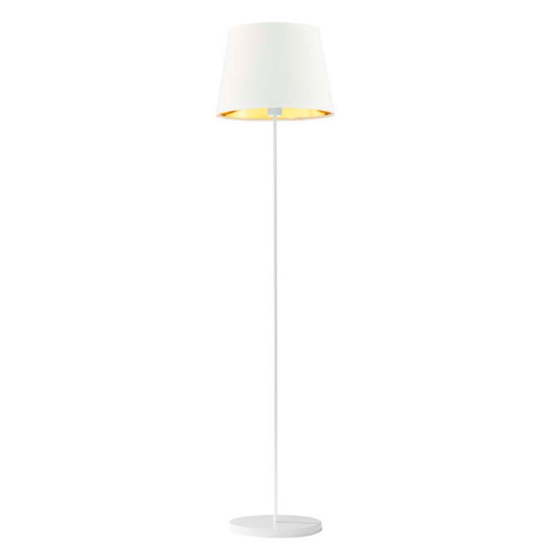 Lampa stojąca Volta Light Factory podłogowa z abażurem biały ze złotem stożek BLUES 1szt.