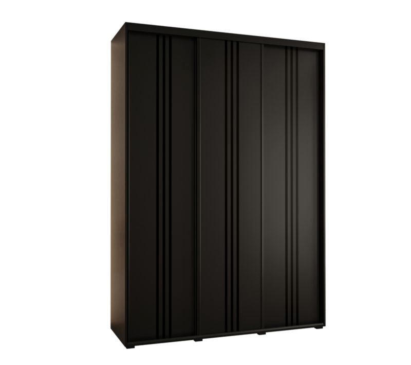 Szafa przesuwna Abiks DAVOS 6 wysoka szer.180cm gł.45cm czarny/czarny/czarny 1szt.