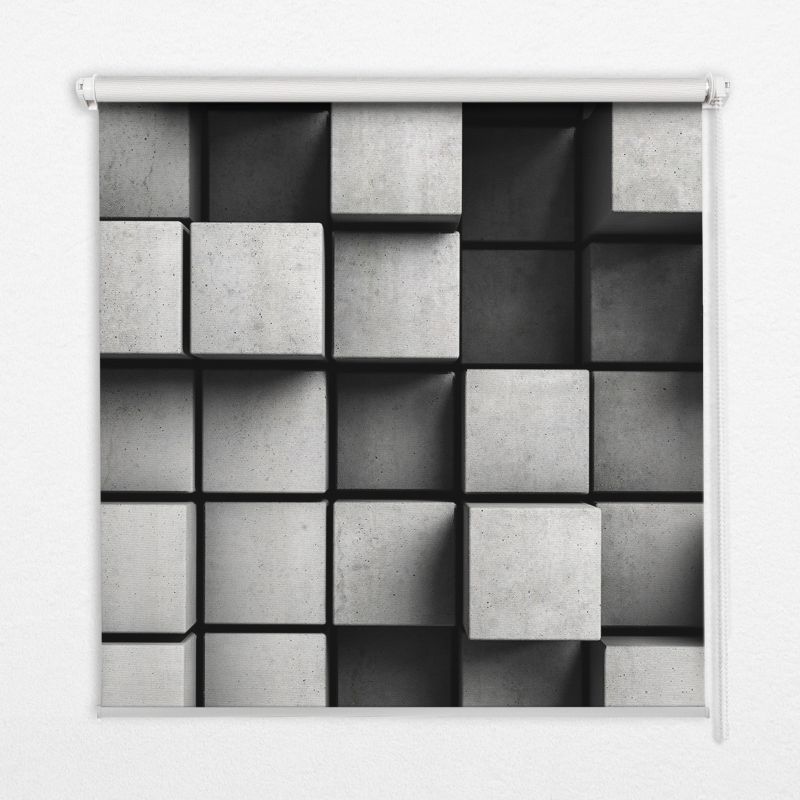 Roleta Okienna Tulup 70x140 cm Kamienne Sześciany Montaż do ściany/sufitu 1 szt.