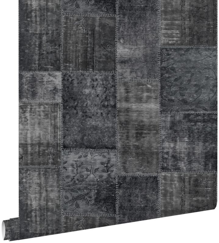 Tapeta ESTAhome kilimowy patchwork czarnym 53 cm x 10.05 m - 1 rol.