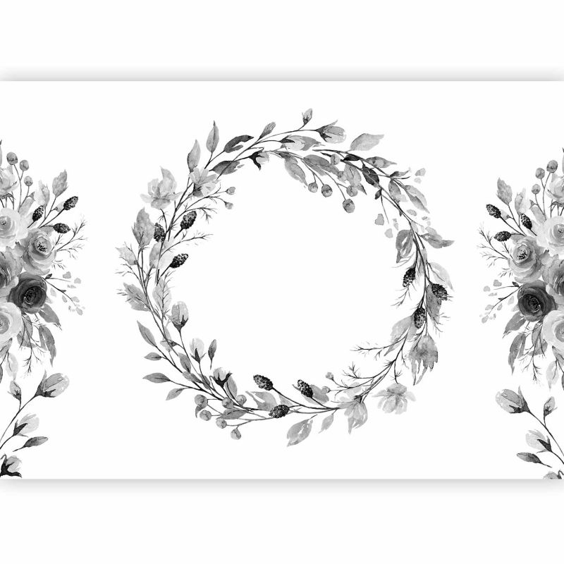 Fototapeta flizelinowa Artgeist 110g/m2 Kwiaty czarna 250x175 (5 części) 10125ac rolka 1 szt