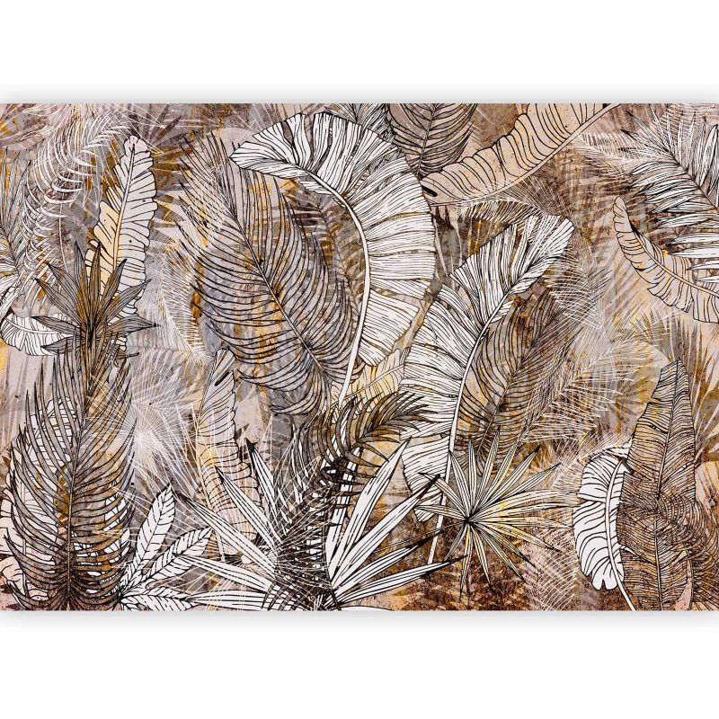 Fototapeta flizelinowa Premium Artgeist 155g/m2 Liście beżowa 300x210 (6 części) 0995aa rolka 1 szt