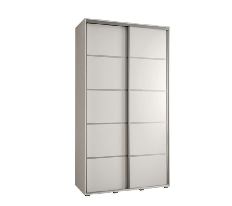 Szafa przesuwna Abiks DAVOS 4 wysoka szer.130cm gł.60cm biały/biały/srebrny 1szt.