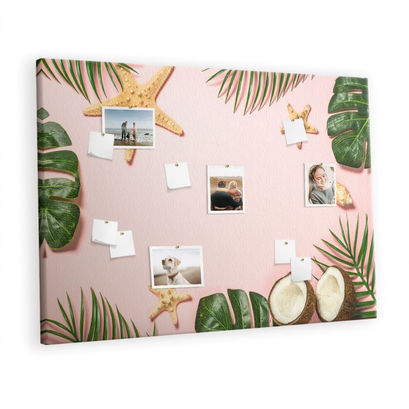 Tablica Korkowa Z Pinezkami Tulup 140x100 cm Letni nastrój Organizer ścienny Pinezki drewniane 1 kpl