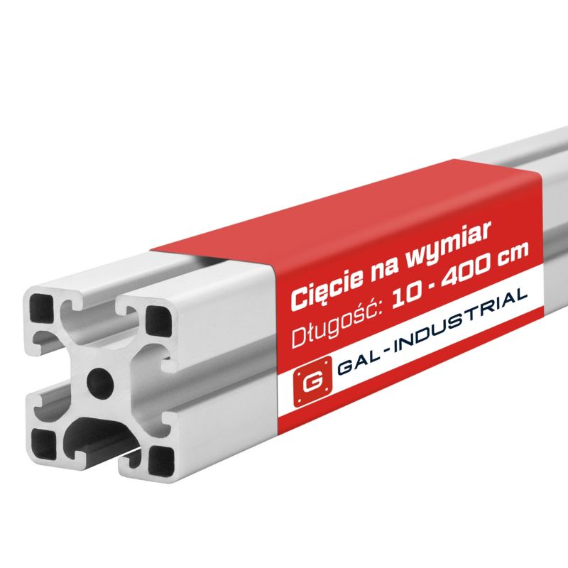 PROFIL KONSTRUKCYJNY ALUMINIOWY GAL-INDUSTRIAL 40x40 R8 160cm ANODOWANY CIĘCIE NA WYMIAR 1 szt.
