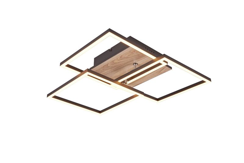 Lampa sufitowa wisząca RL Mobile 1210 jasne drewno-czarna nowoczesna wbudowany LED 27W 1 szt.