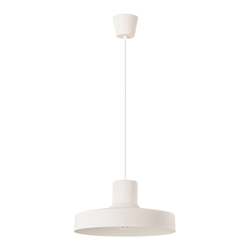 Lampa wisząca okrągły metalowy klosz Sollux Lighting BILO beżowa 1xE27x15W IP20 wym:120x35x35cm - 1 szt.