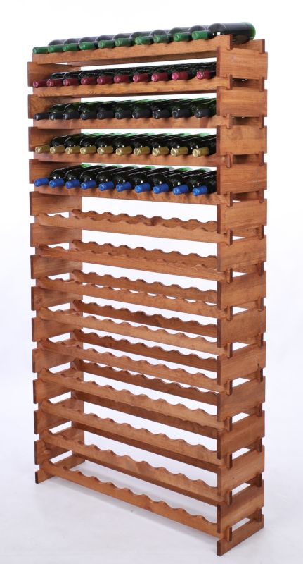 Stojak na wino MODO24 regał modułowy na butelki 14 leżni x 10 butelek montaż bez narzędzi impregnacja brązowa 1 szt.