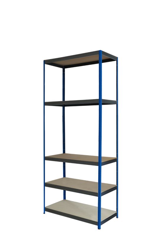 Regał metalowy MODO24 magazynowy stojak niebiesko-grafitowy helios 196x75x50cm 5 półek po 175 kg 1 szt.