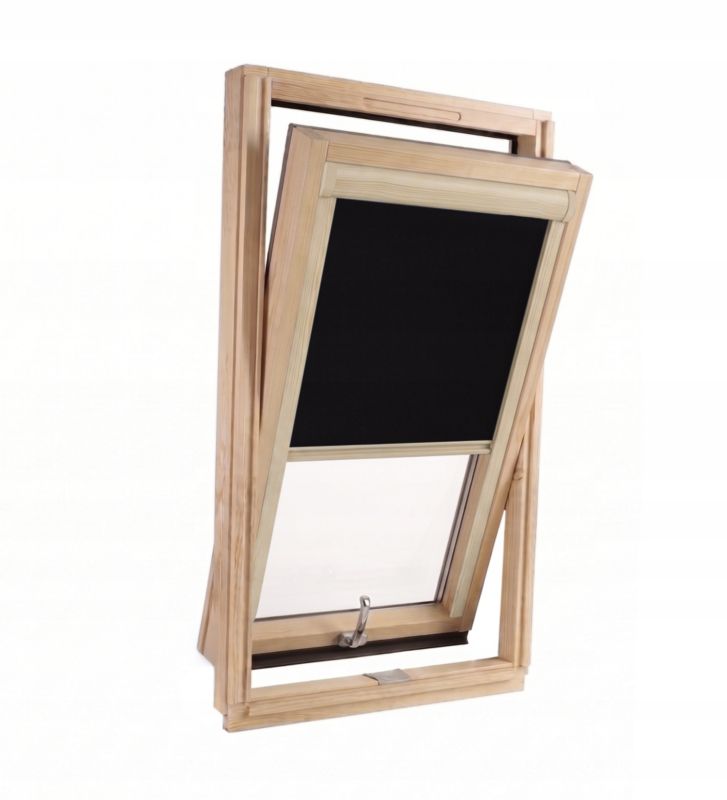 Roleta dachowa termiczna Dlaokna 100% zaciemniająca czarna 55x98 cm do okien fakro optilight 1 szt.