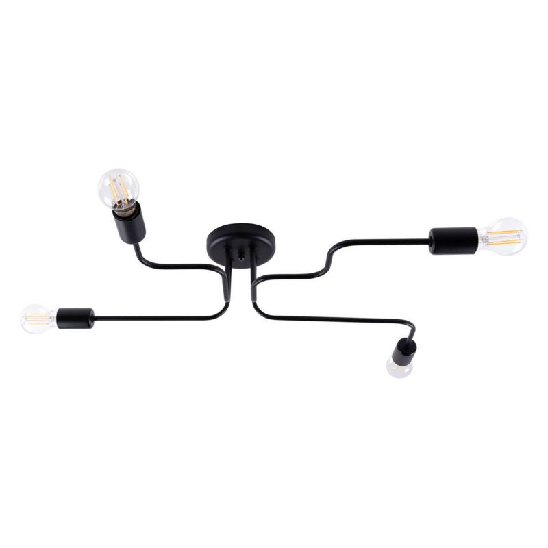 Lampa sufitowa wisząca Sollux Lighting Vector 6760 czarna 78 cm szerokości 4xE27 x 15W 1 szt.