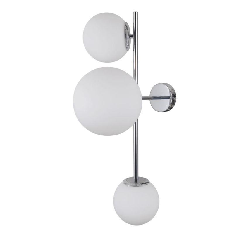Kinkiet Italux VAILANTE nowoczesny chromowany biały 3xE27x5W wym:60x34x34cm IP20 -1 szt.